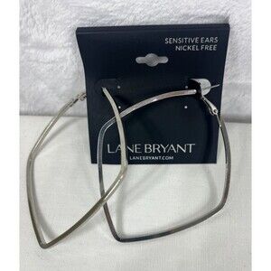 Lane Bryant Large Silvertone Earrings Sensitive Ears Nickle Free NEW